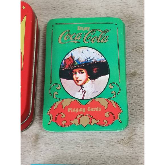Coca Cola Playing Cards Tin Box Metro Sealed 5 Decks Made in USA Vintage - Picture 3 of 10